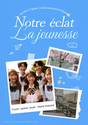 Couverture de livre photo de classe bleu clair et blanc