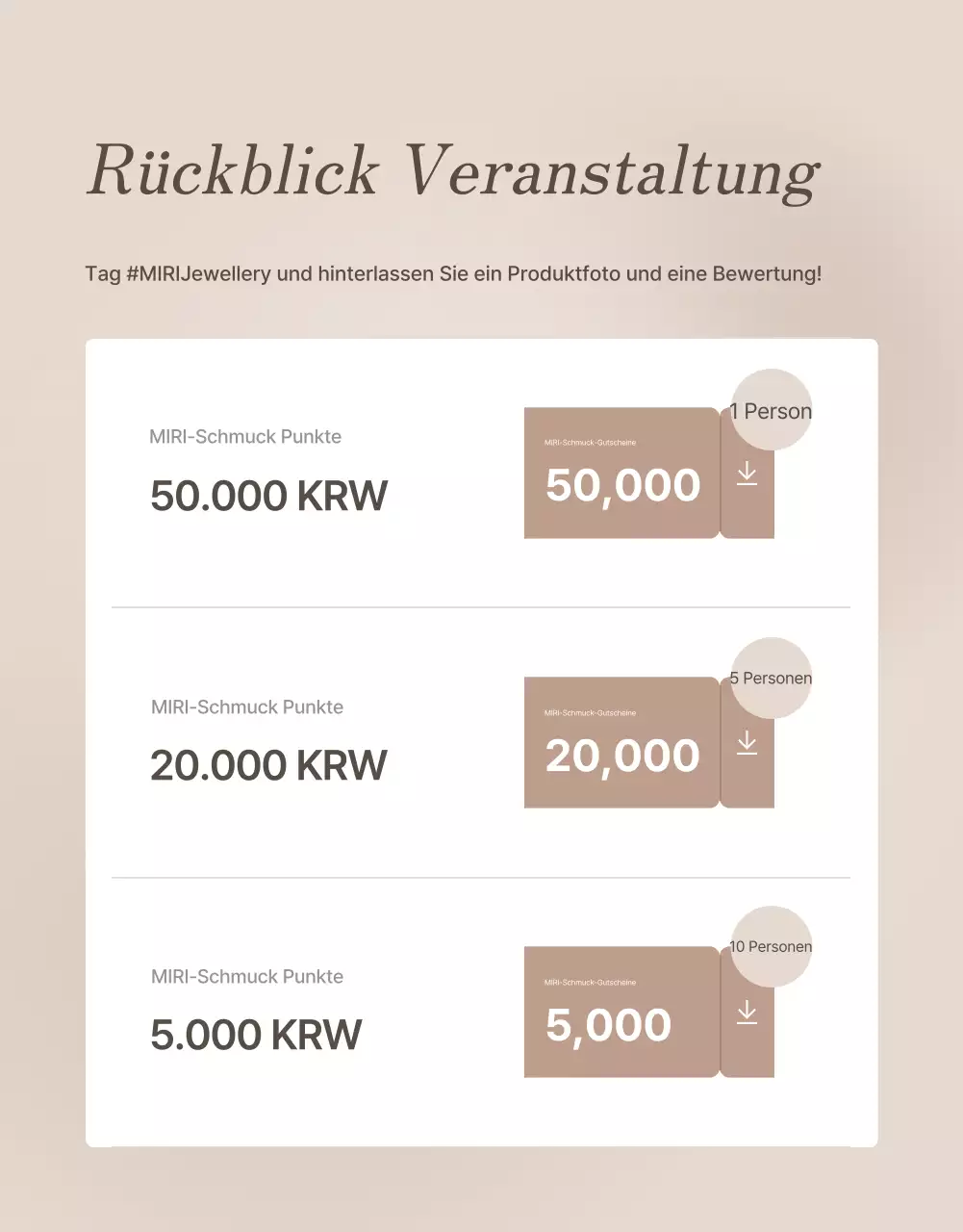 Bewerben Sie Ihre Schmuckbewertungsseite in Braun- und Beigetönen