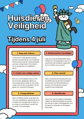 Tips voor de veiligheid van blauwe en rode vier juli huisdieren