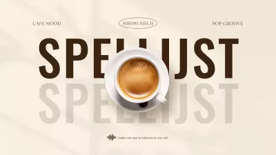 Eenvoudige op café geïnspireerde afspeellijsthoes in beige en bruin