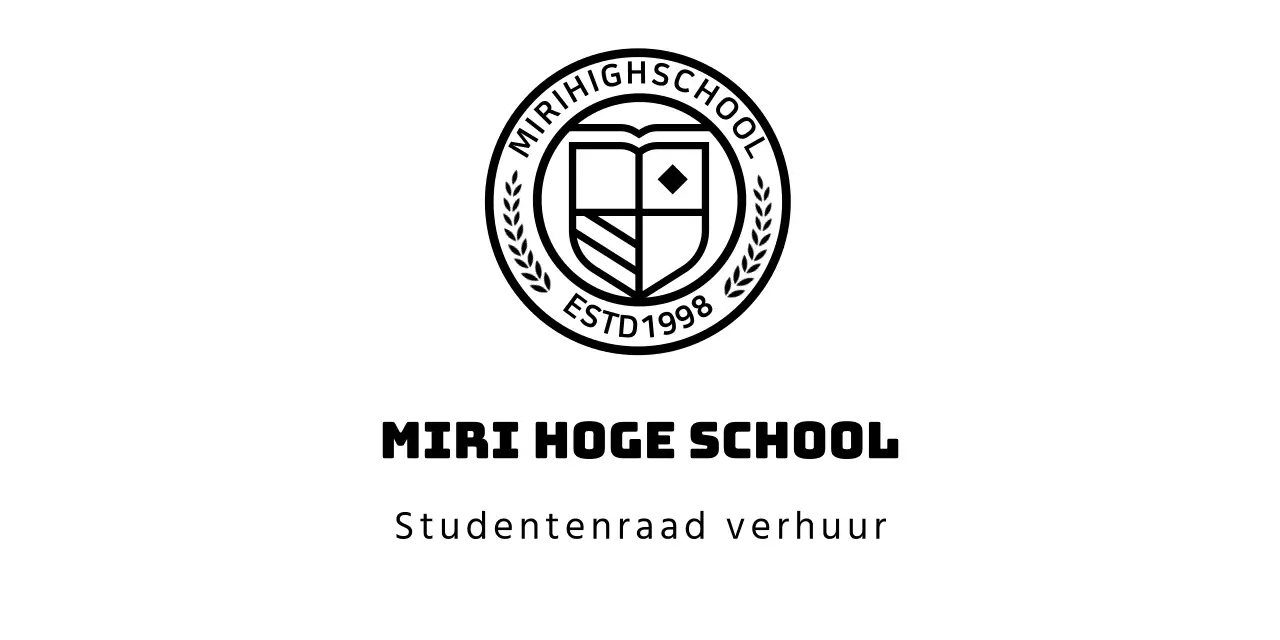 Middelbare school logo in de vorm van een cirkelvormig onderwijssymbool