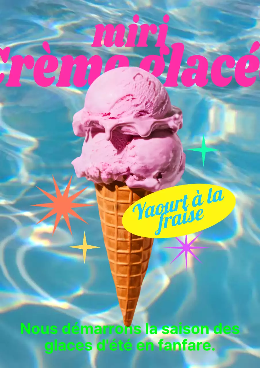Une publicité kitsch pour les glaces en rose