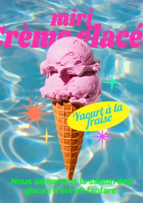 Une publicité kitsch pour les glaces en rose