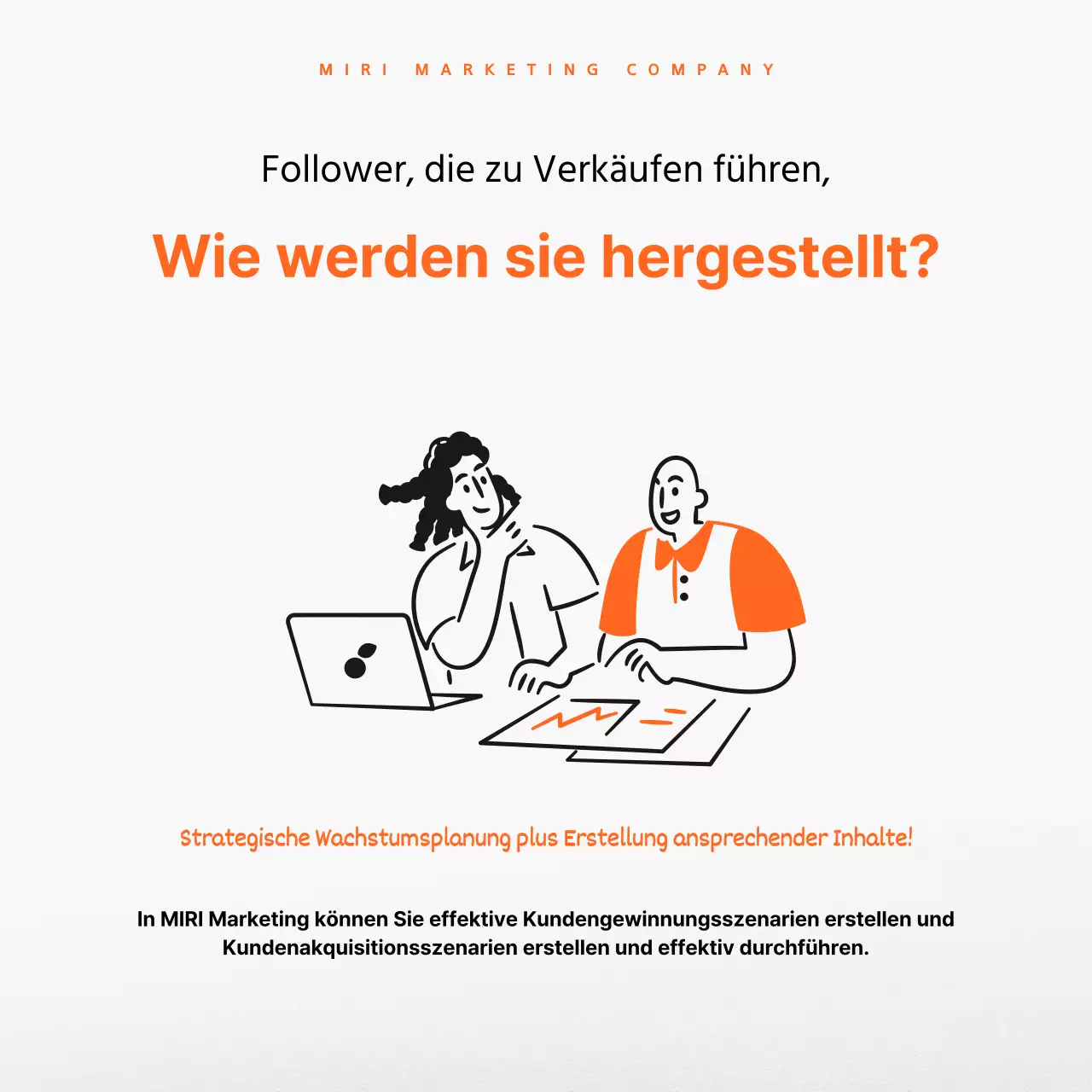 Werben Sie für Ihre Marketingberatung in Orange und Schwarz