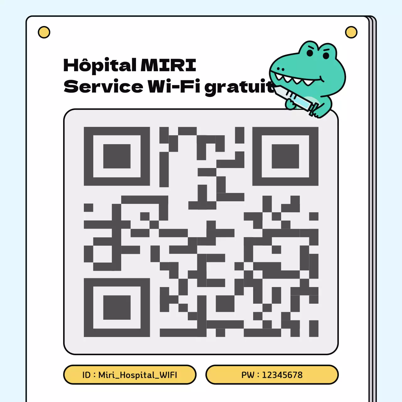 Faites la promotion de votre service Wi-Fi gratuit à l'aide d'une palette de couleurs simples (menthe et bleu clair).