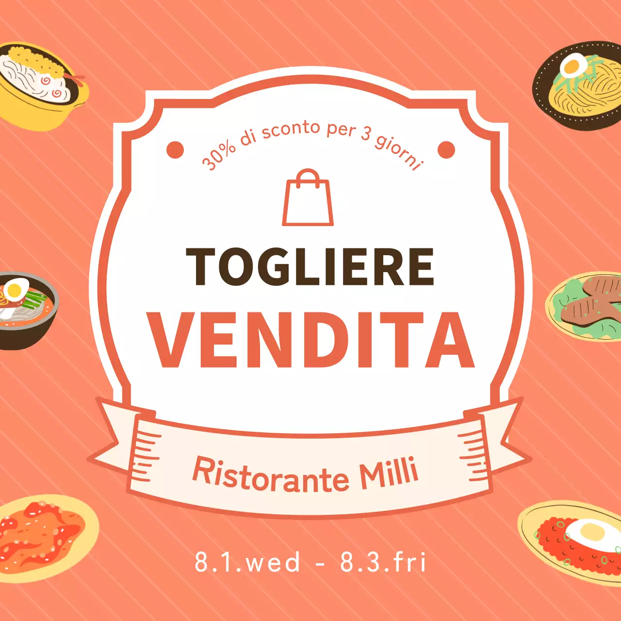 Simpatici annunci di vendita rosa e marrone.