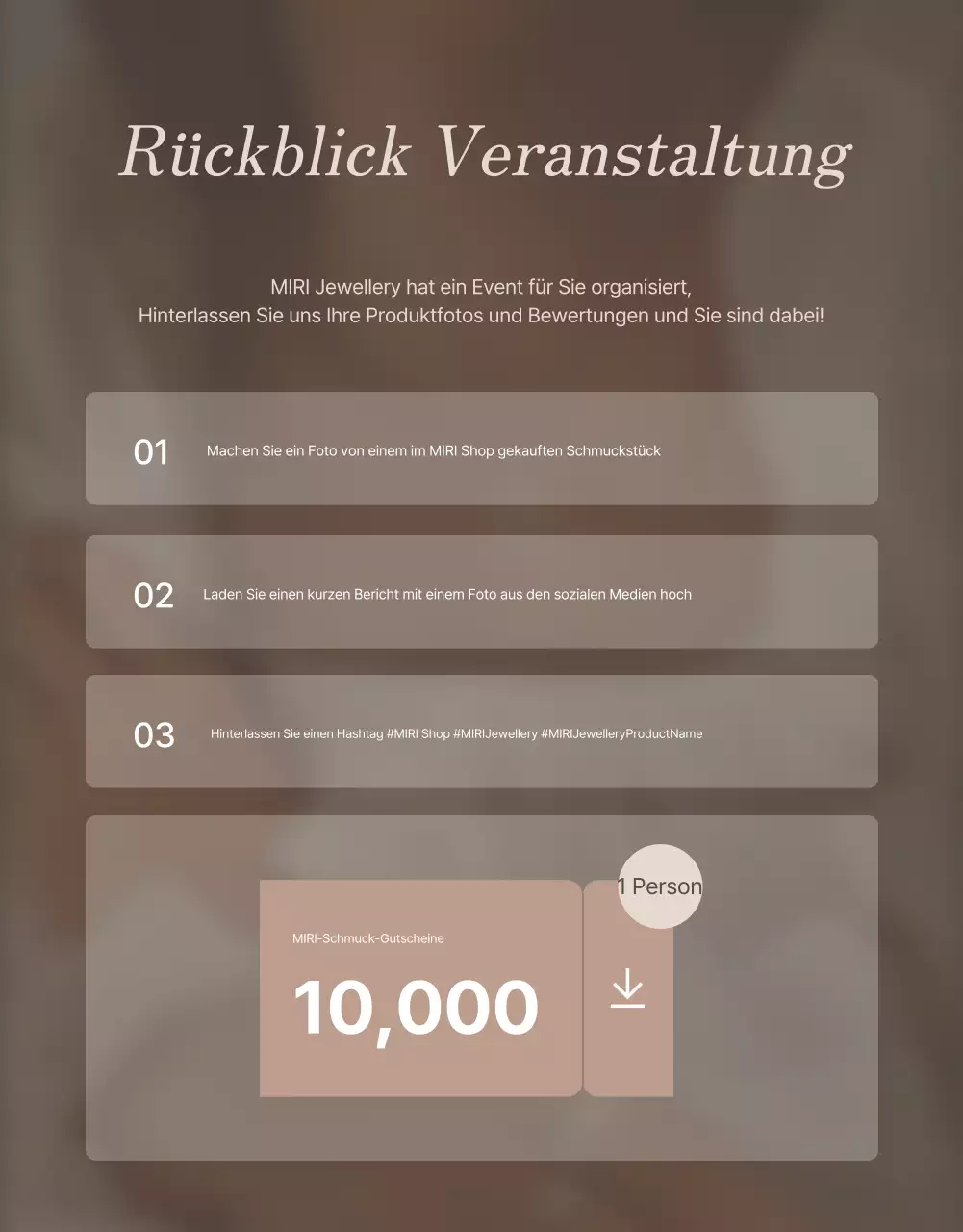 Bewerben Sie Ihre Schmuckbewertungsseite in Braun- und Beigetönen