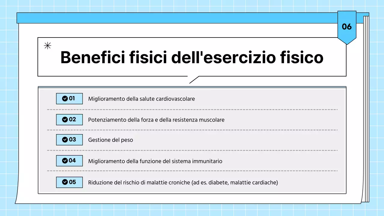 Materiale educativo per la salute di colore azzurro, semplice per l'esercizio fisico