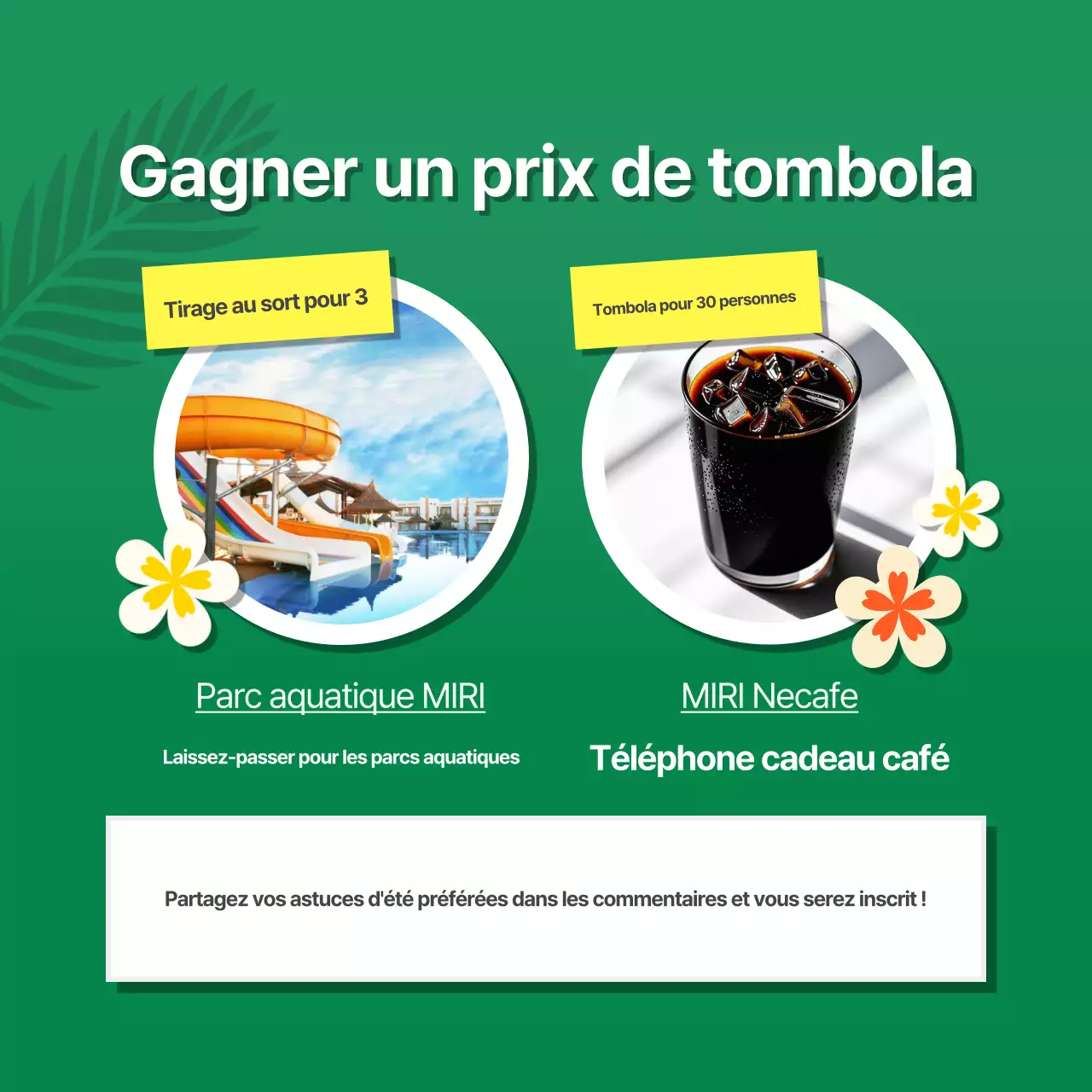 Promouvoir un événement estival tropical dans des tons bleus et jaunes