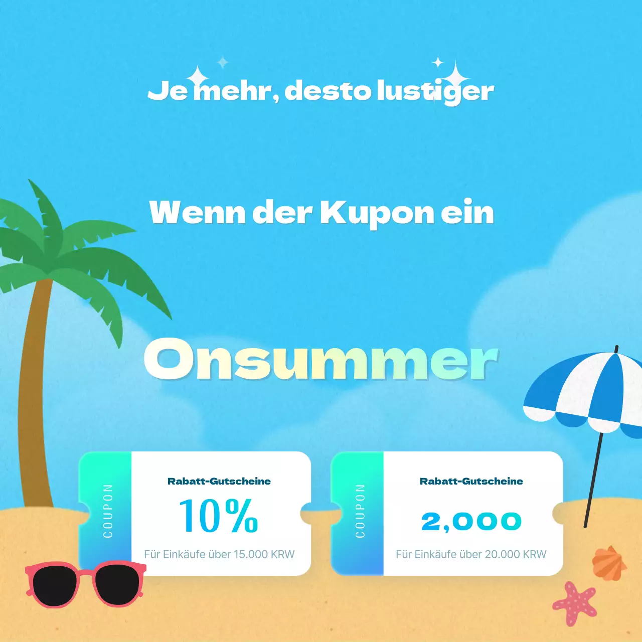 Bewerben Sie Coupon-Angebote in einem hübschen Hellblau