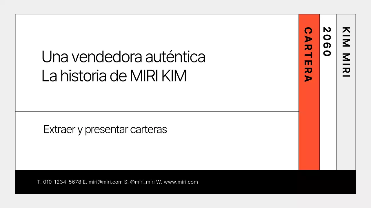 Una sencilla cartera de marketing en gris y naranja