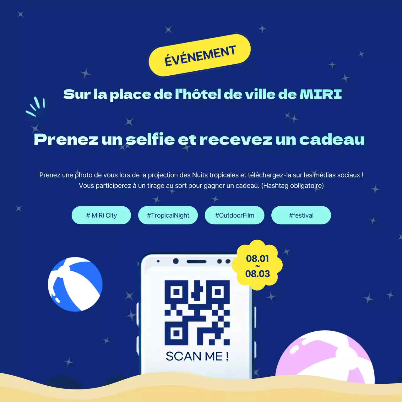 Promouvoir les fêtes de fin d'année avec des touches de bleu marine et de jaune