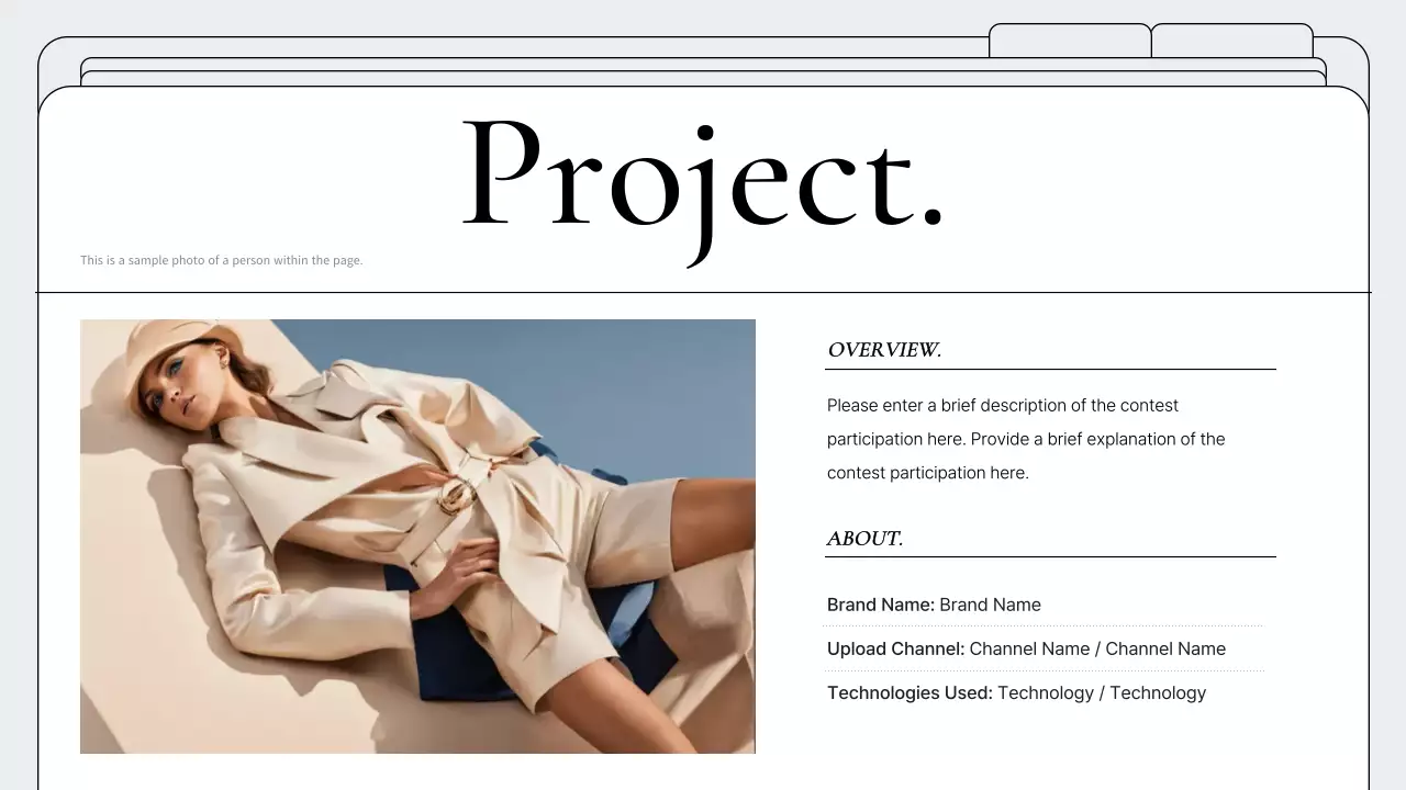 Apresentação de portfólio minimalista cinza