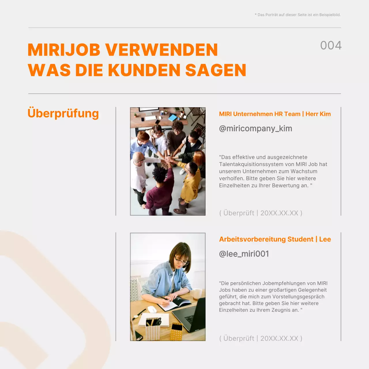 Förderung einer trendigen schwarz-orangenen Job-Matching-Plattform