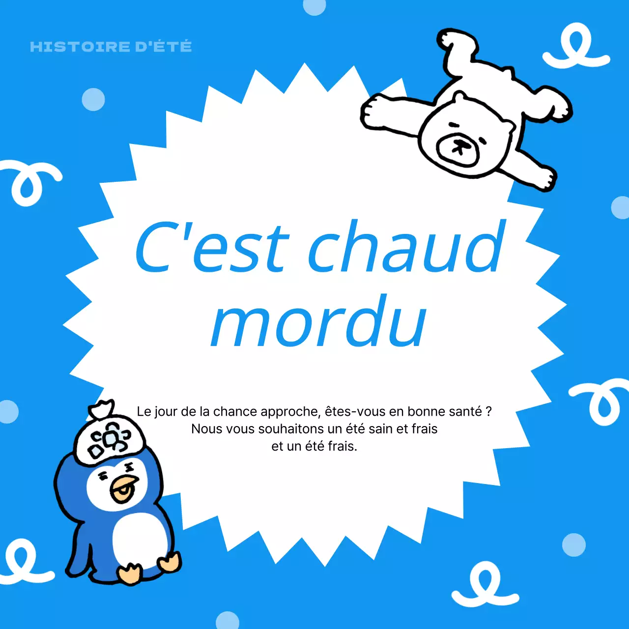 Une jolie carte de vœux estivale en bleu et blanc