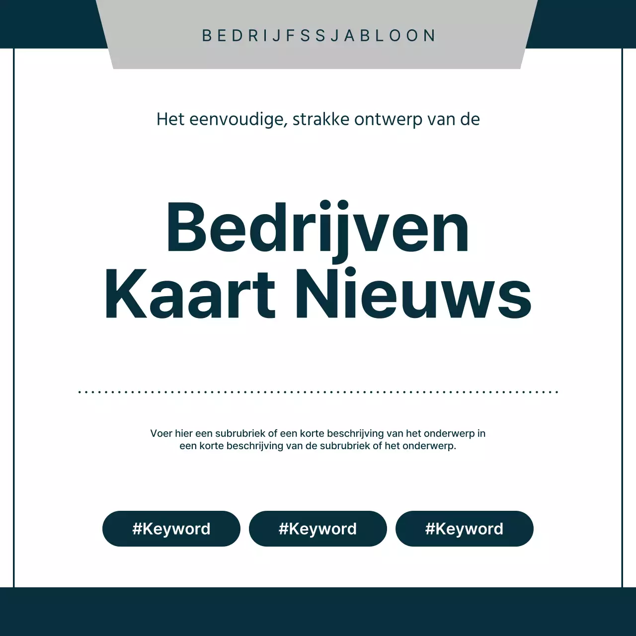 Een eenvoudige zakelijke sollicitatiebrief in marineblauw en grijs