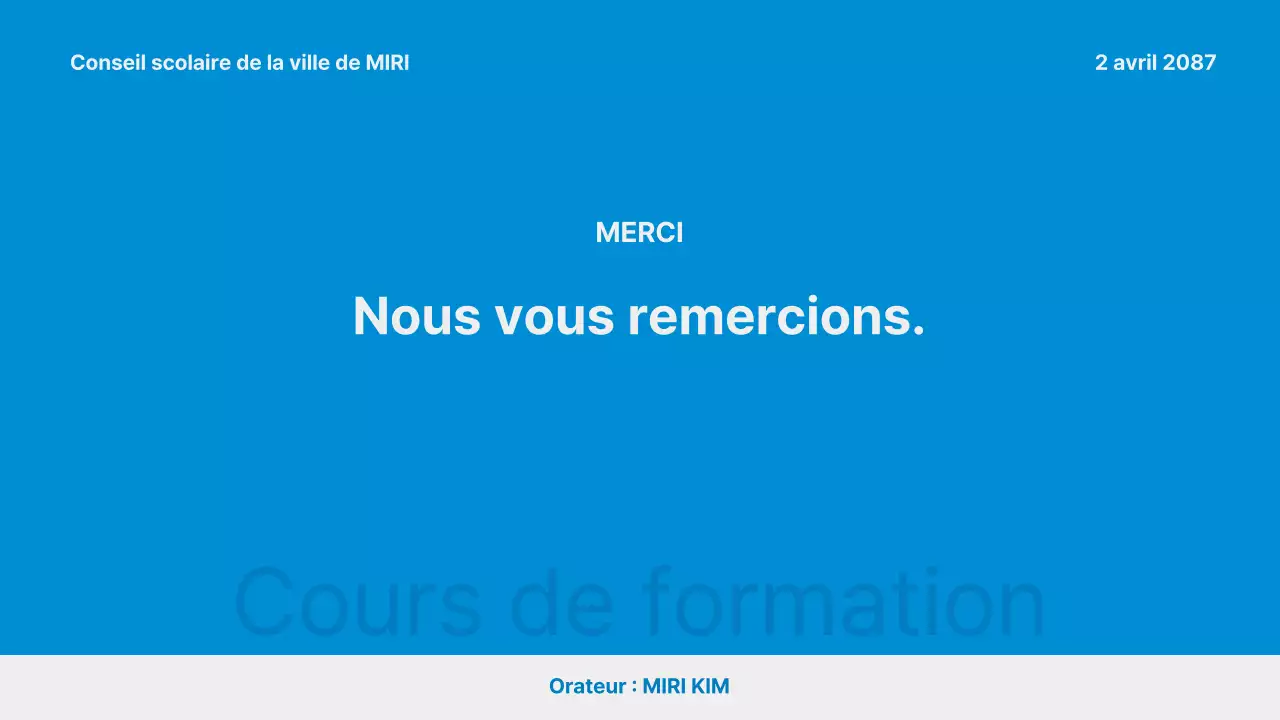 Un programme de formation simple en bleu et gris