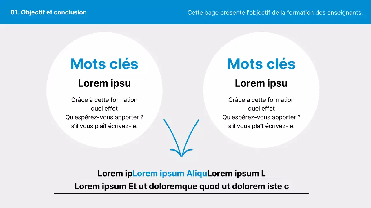 Un programme de formation simple en bleu et gris