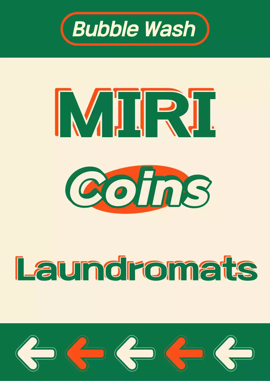 American vintage style coin laundry poster