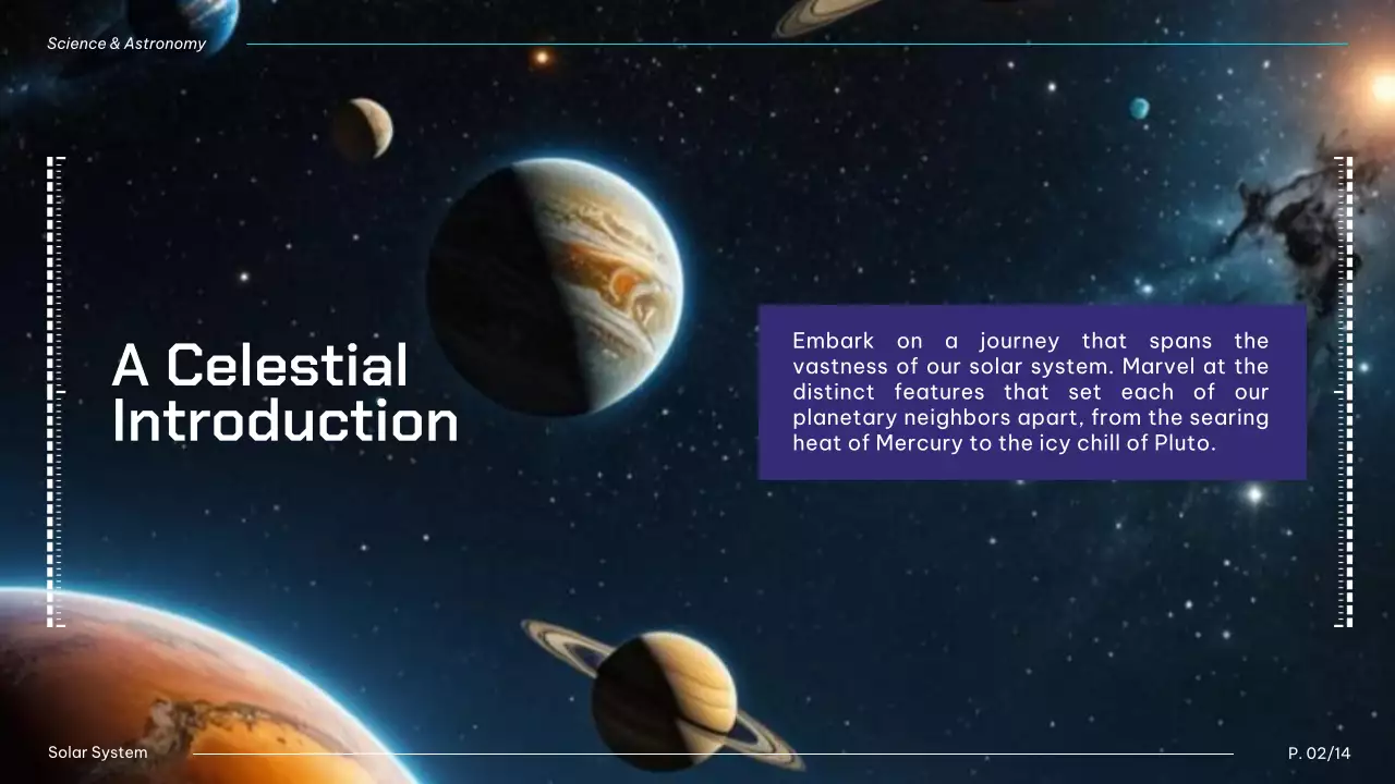 Bài thuyết trình hướng dẫn Hệ mặt trời hiện đại màu đen