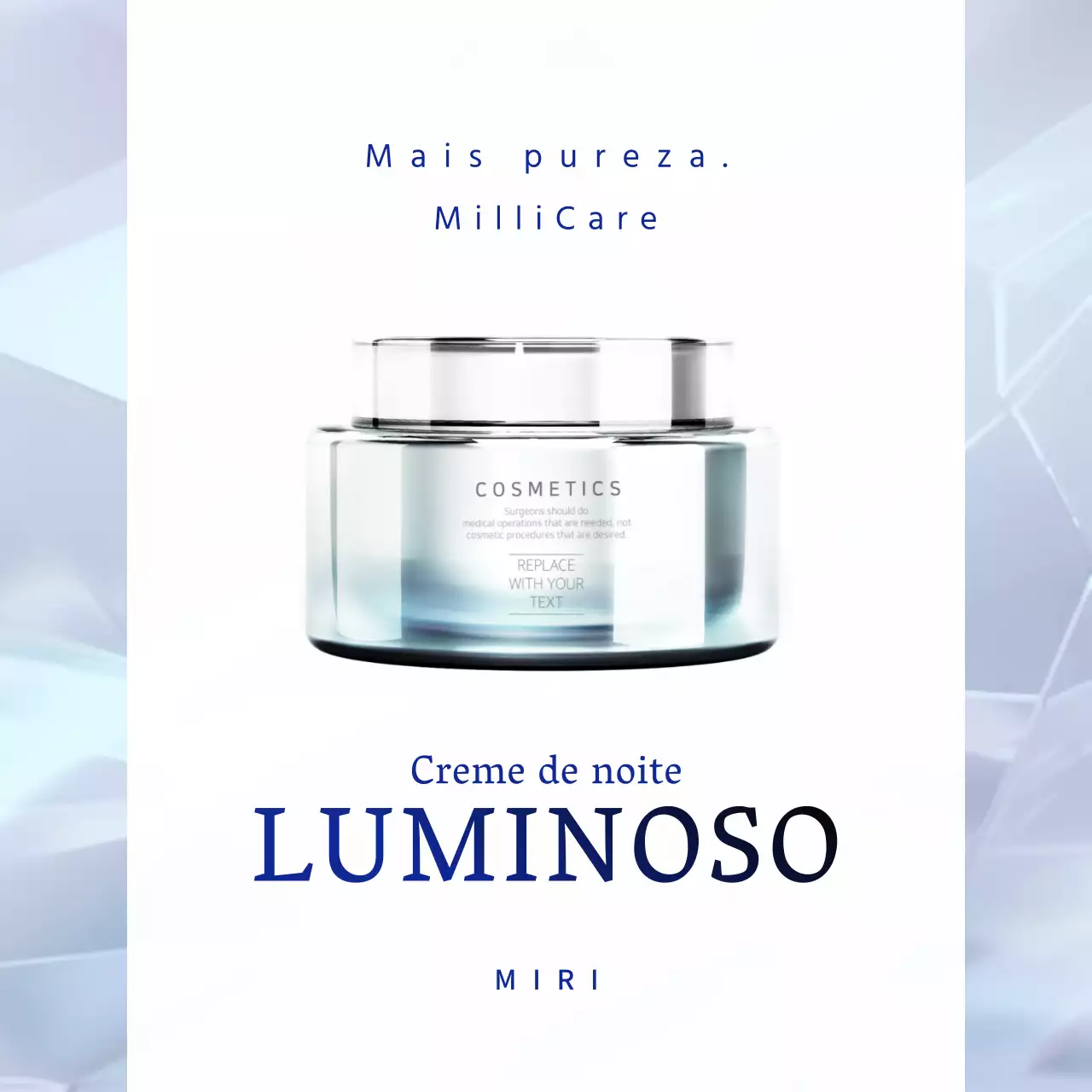 Azul e prata cosméticos de luxo para cuidados da pele RP