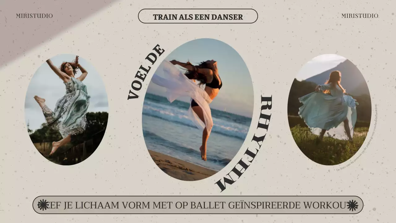 Promoot eenvoudige danstraining in zwart en beige