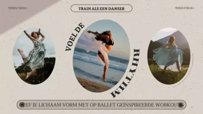 Promoot eenvoudige danstraining in zwart en beige