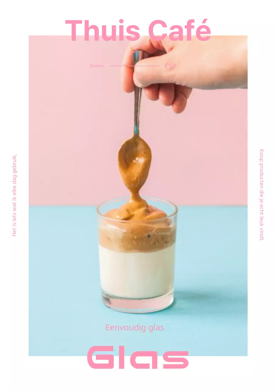 Eenvoudig product PR in roze en hemelsblauw.