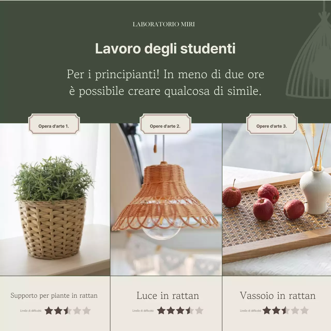 Promuovete un semplice corso di un giorno in kaki e beige.