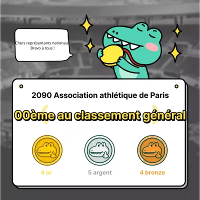 Promouvoir le classement kitsch des médailles olympiques en menthe et en noir et blanc