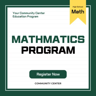 Green Simple Mathematics Registeration Social Media Post