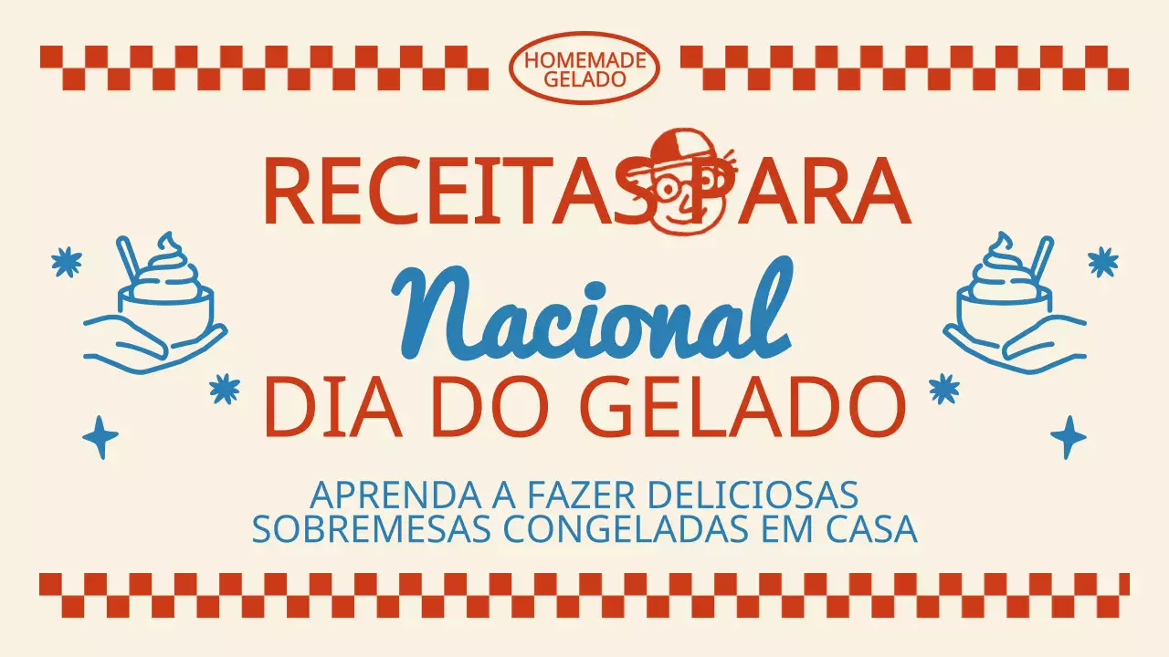 Informações sobre a receita do Dia do Gelado Kitsch Vermelho e Azul