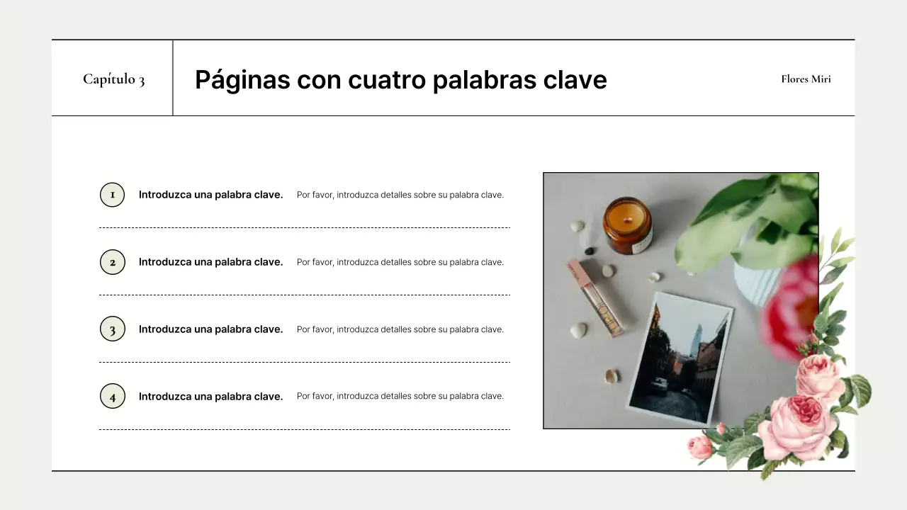 Una sencilla presentación de marca con rosas verdes