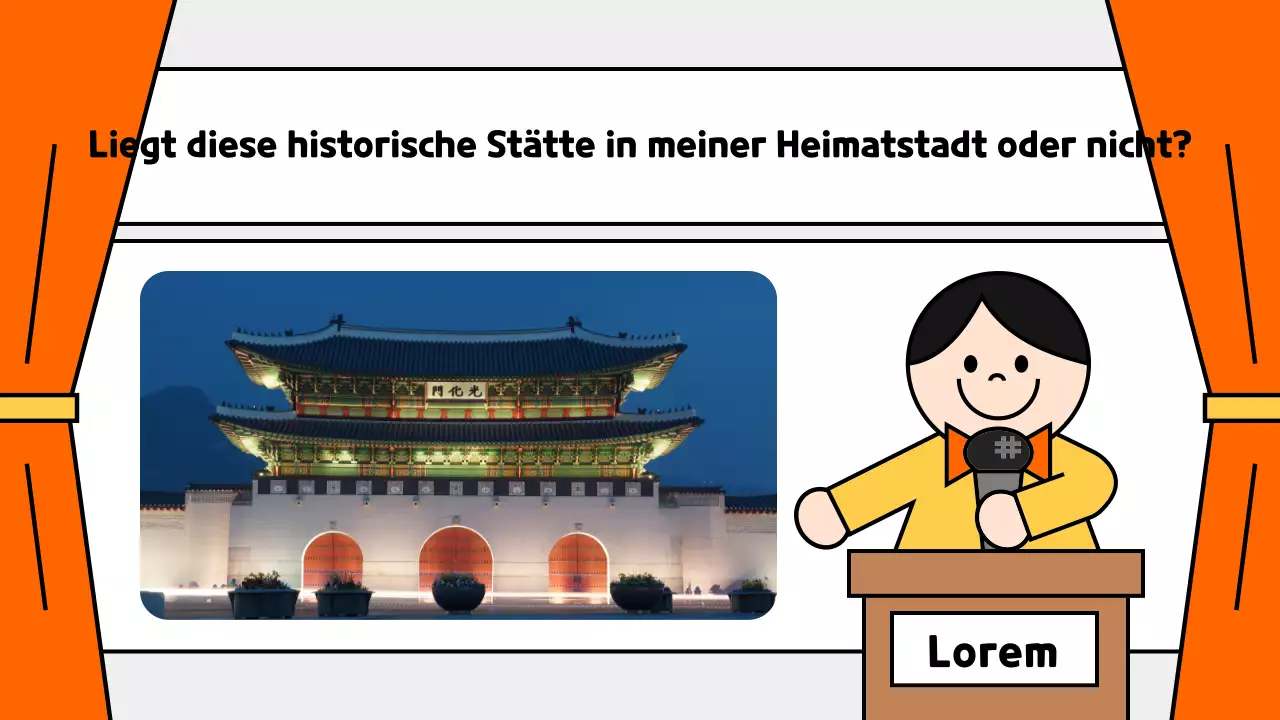 Werben Sie für ein süßes orangefarbenes Quiz