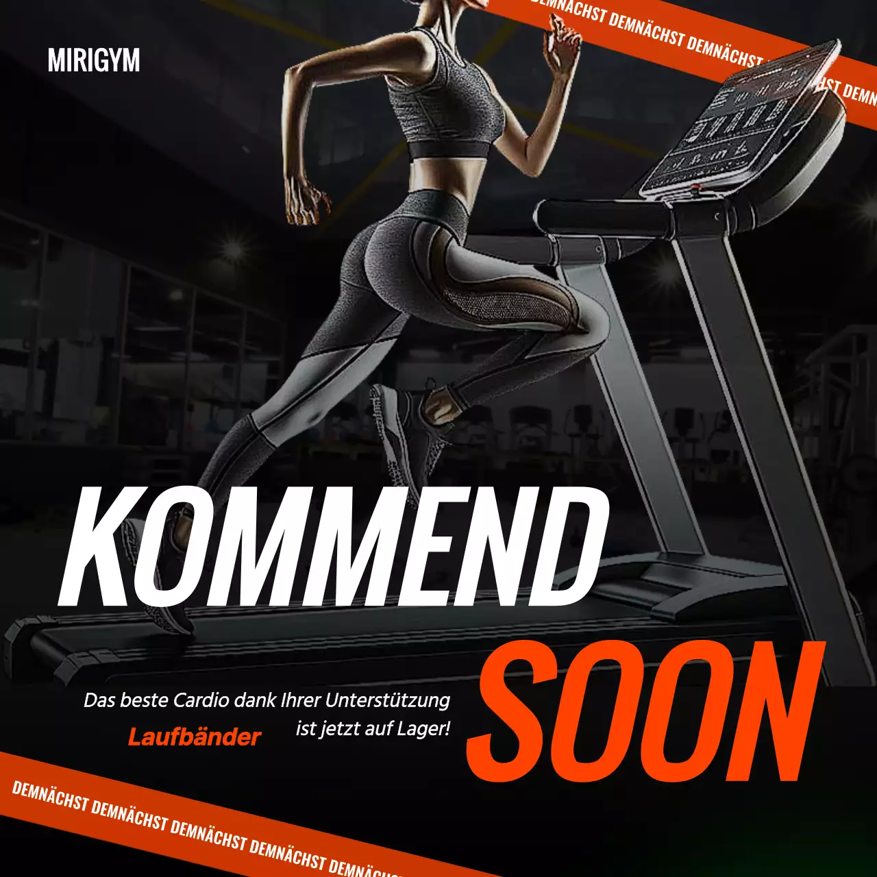 Ankündigung der Ankunft von trendigen Fitnessgeräten in Schwarz