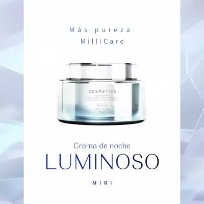 Cosméticos de lujo azules y plateados PR