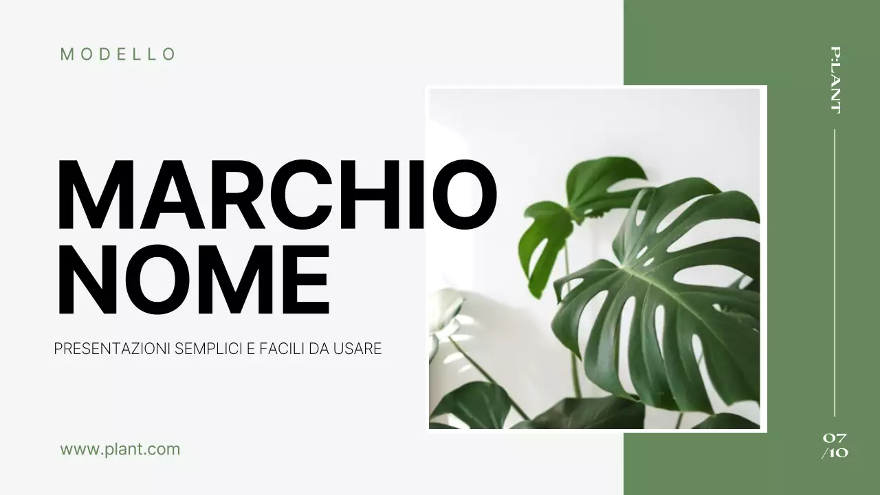 Un profilo aziendale semplice, con marchio, verde e bianco