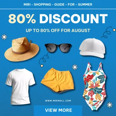 Blue Trendy Summer Promotion Social Media Post