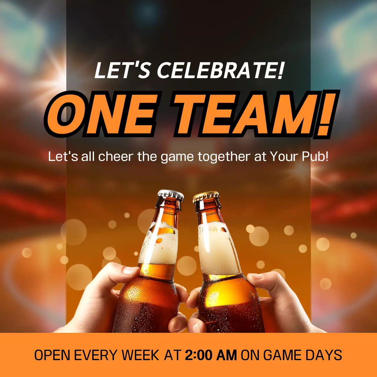 Orange Trendy Sports Promotion Social Media Post