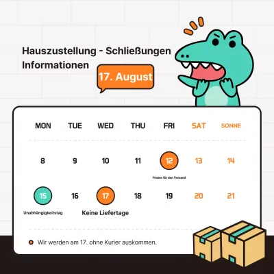 Kitschige orange-weiße Kurierverschluss-Ankündigungen