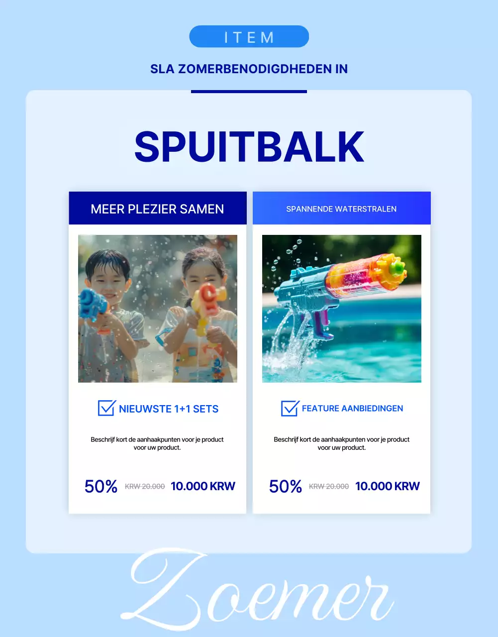 Een gids voor een eenvoudige verzameling blauwe en lichtblauwe zomeraccessoires voor water