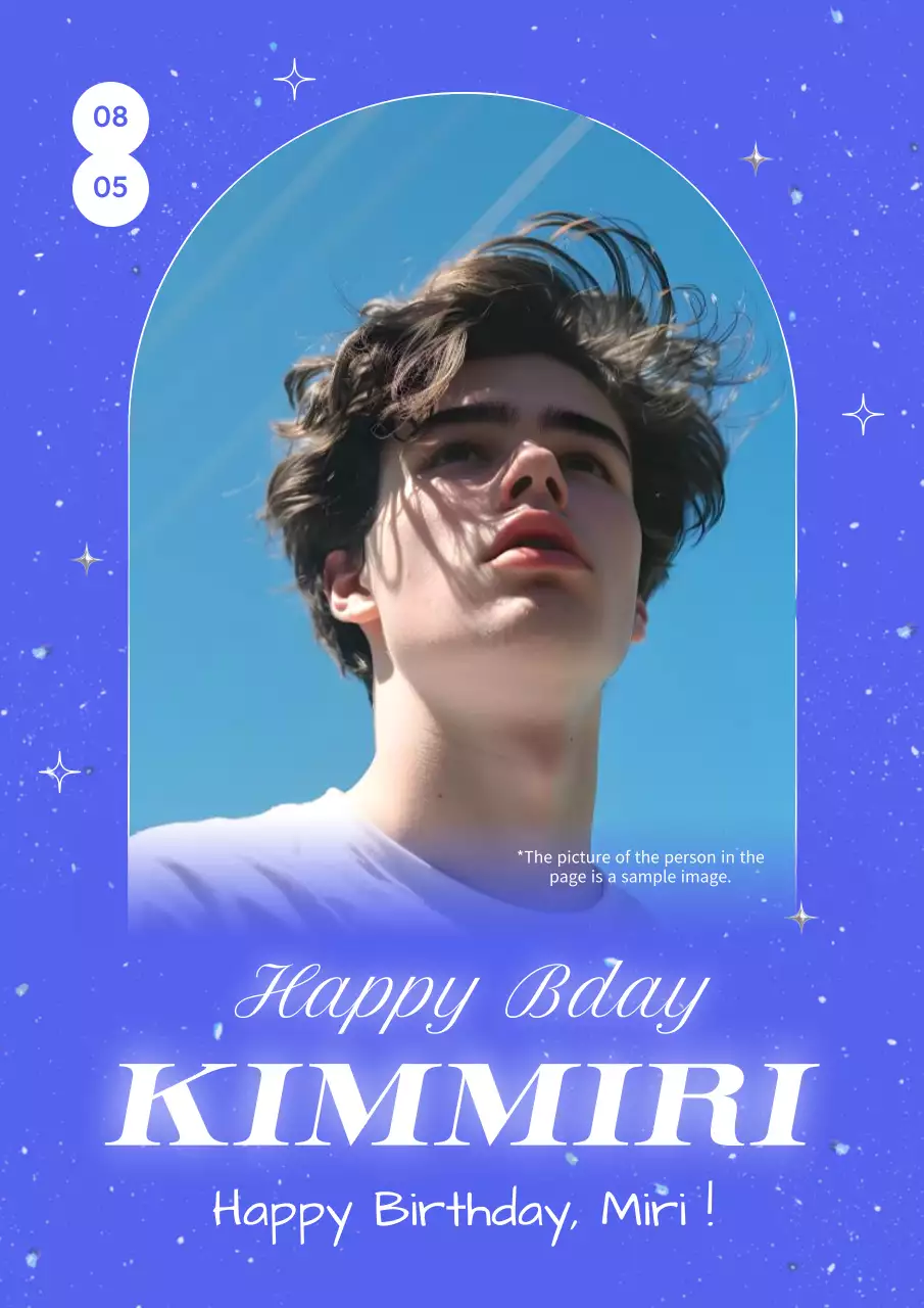 Blue Trendy Birthday Invitation Poster