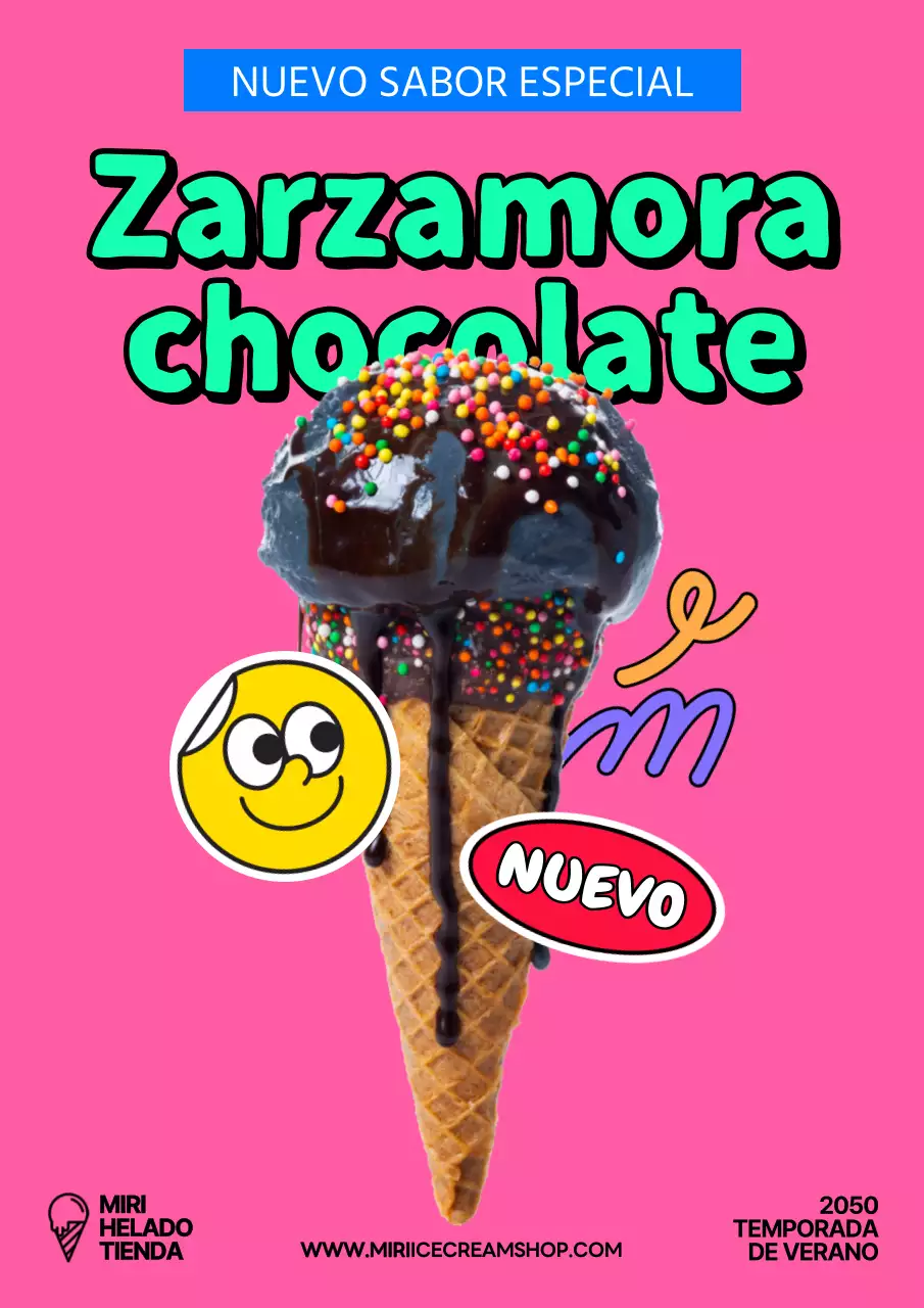 Poste de helado rosa y kitsch