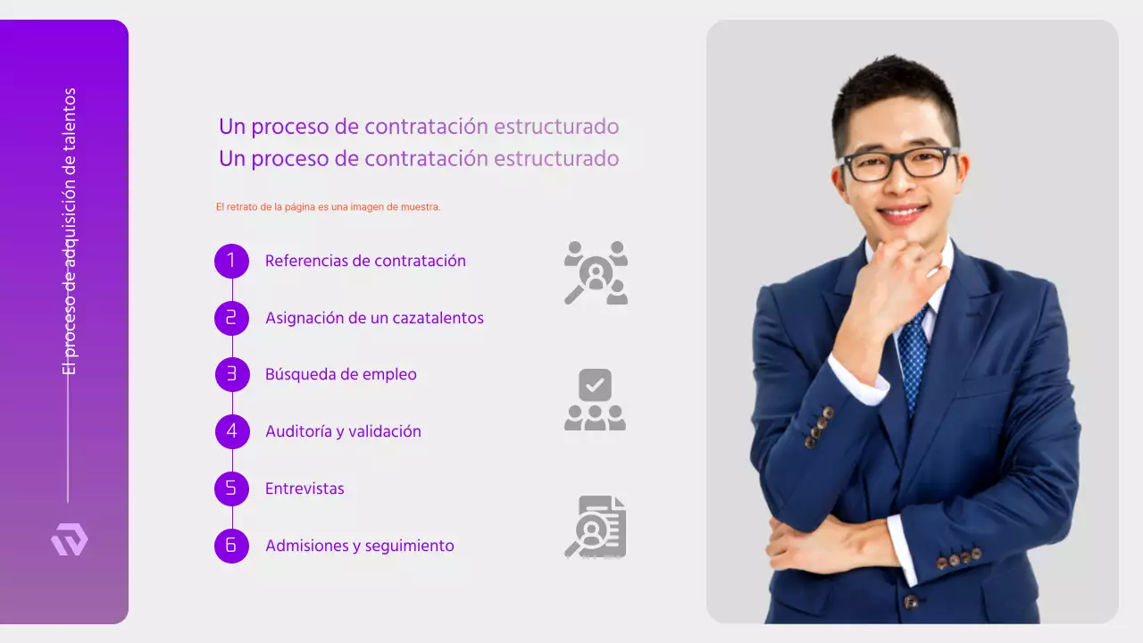 Propuesta moderna de Headhunting de RRHH en morado y blanco