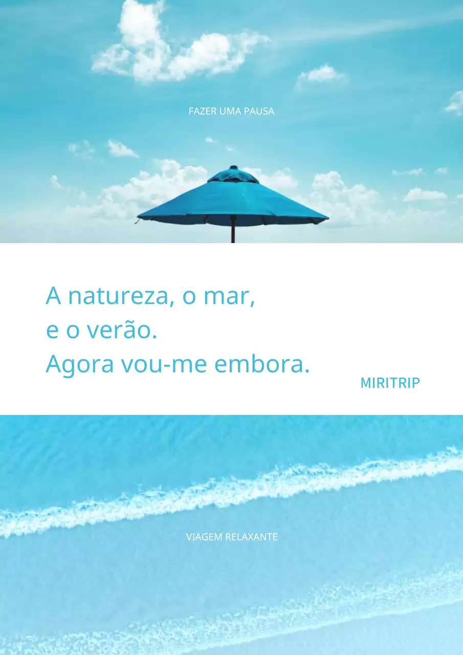 Promover viagens de verão simples em azul
