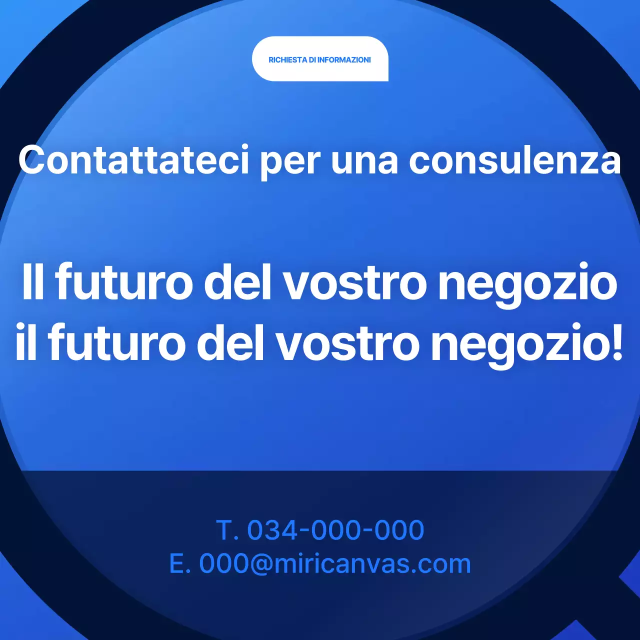 Semplice annuncio di marketing di un'agenzia di social media in blu