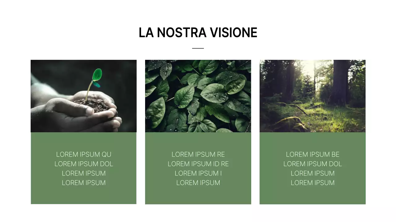 Un profilo aziendale semplice, con marchio, verde e bianco