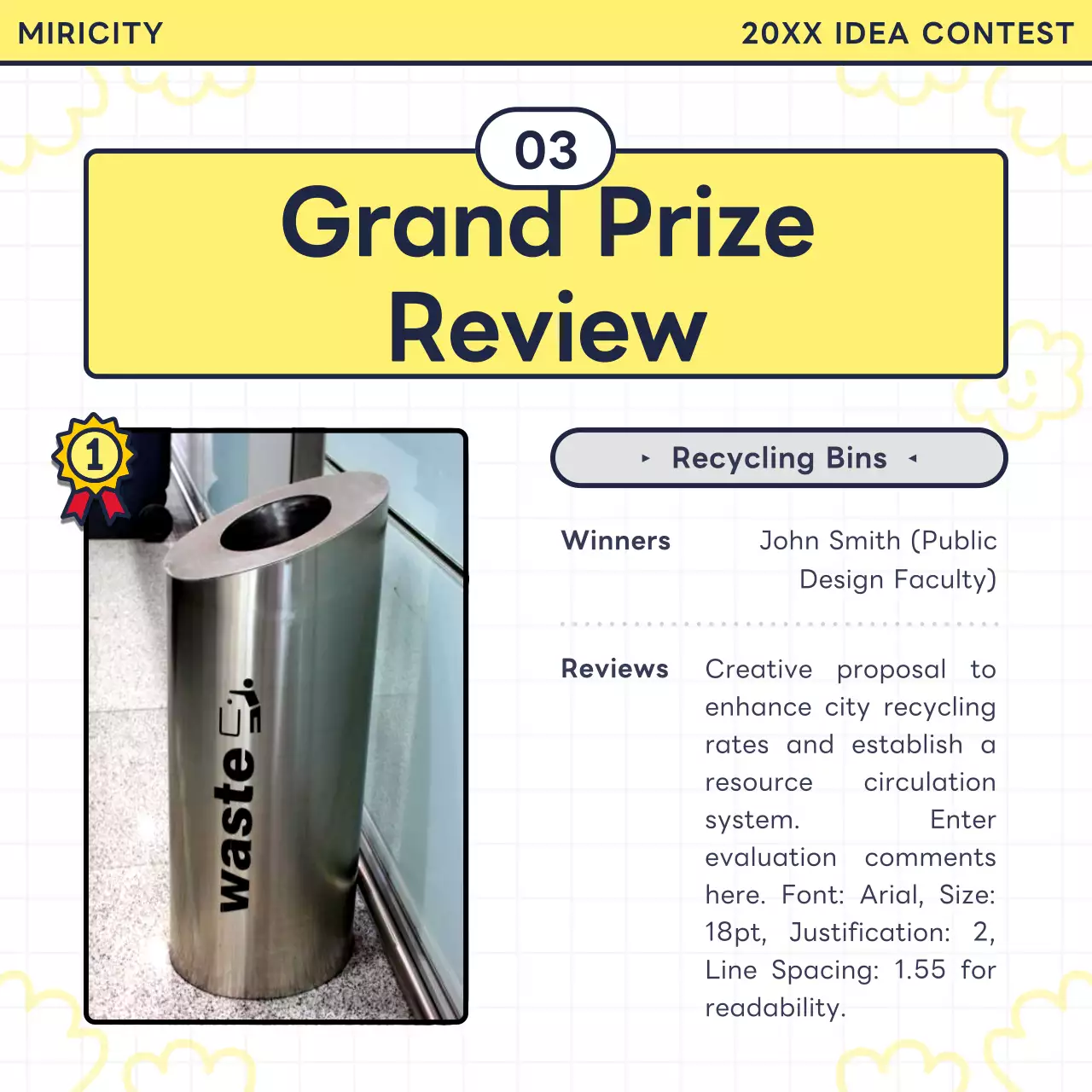 Yellow Trendy Contest Announcement Instagram Carousel