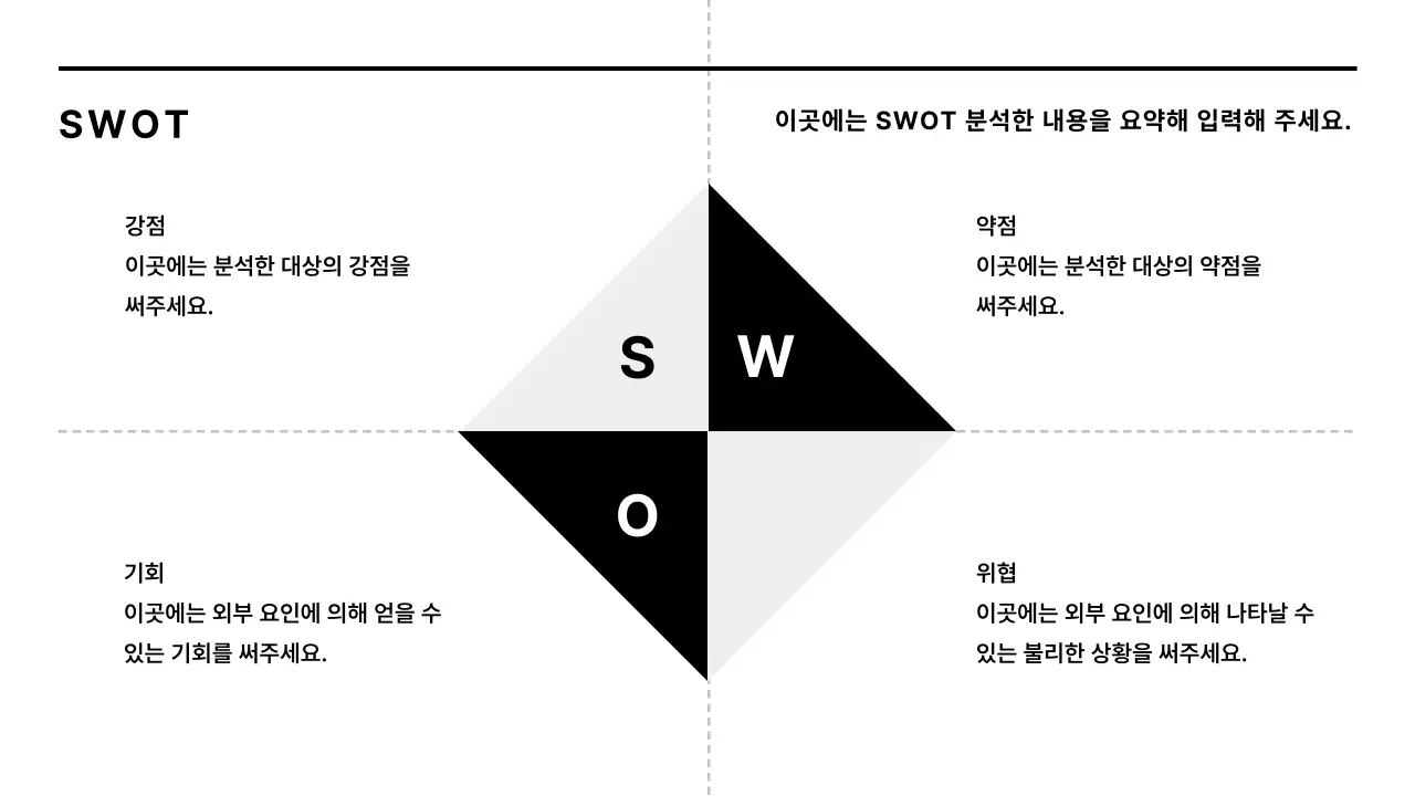 흑백의 미니멀한 기업 보고서