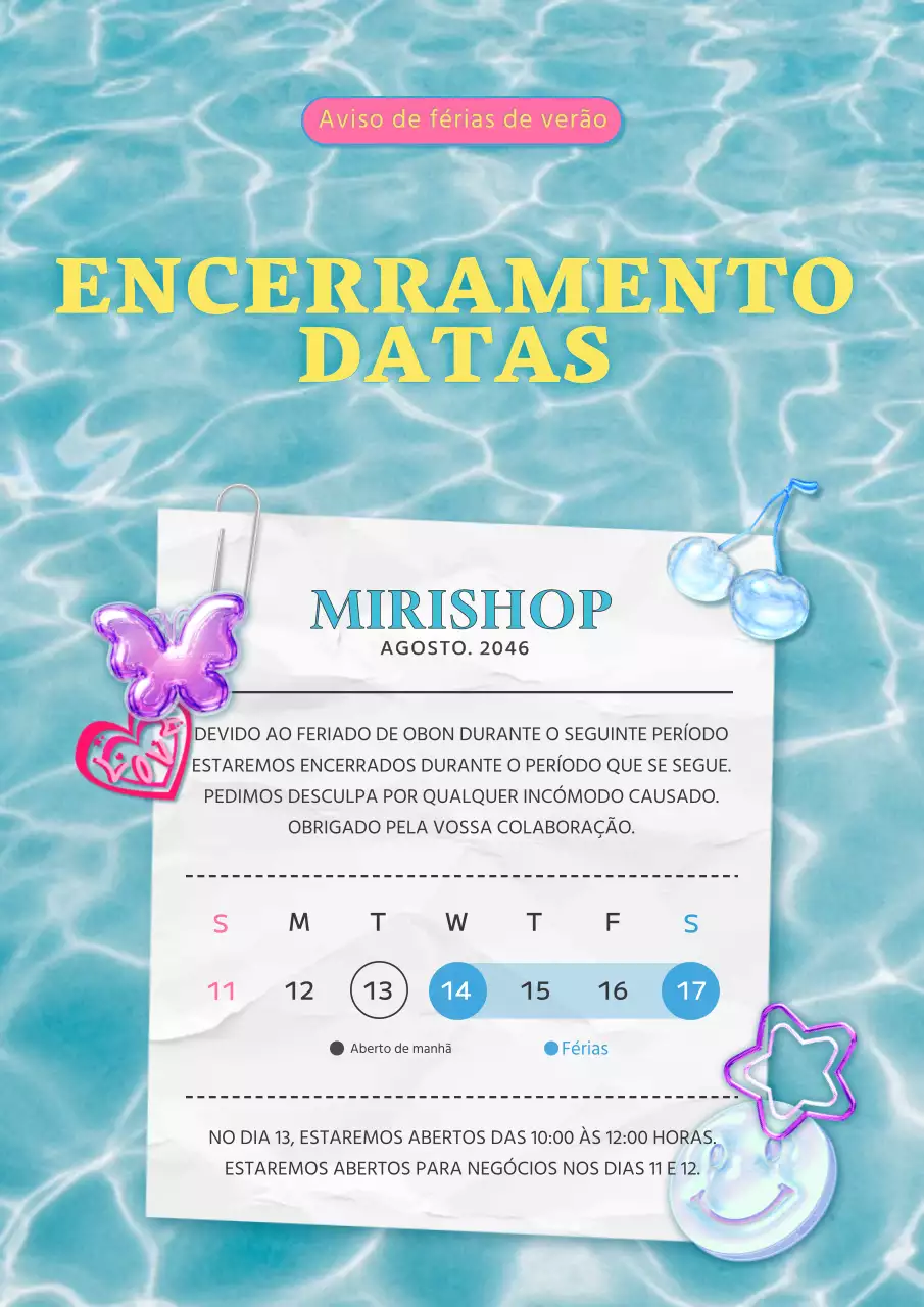 Um anúncio de férias de verão em azul claro com um conceito giro